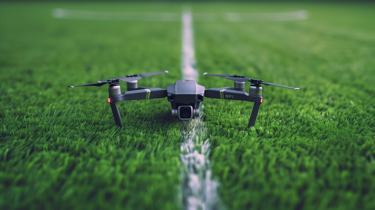 Drone su  un campo di calcio